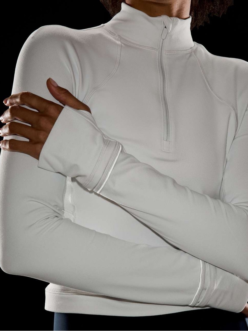 Lululemon Its Rulu Run Cropped Half Zip *Ribbed - Vapor
